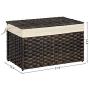 SONGMICS Storage Box, Laundry Hamper with Cotton Liner and Metal Frame, Storage Basket with Lid, Decorative Bin for Bedroom Closet Laundry Room, Rattan-Style, 21.9 x 13.4 x 13.4 Inches, Brown URST56BR SONGMICS Storage Box, Laundry Hamper with Cotton Liner and Metal Frame, Storage Basket with Lid, Decorative Bin for Bedroom Closet Laundry Room, Rattan-Style, 21.9 x 13.4 x 13.4 Inches, Brown URST56BR