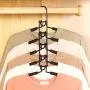 LUCKSTAR Clothes Hangers - Multi-Layer Wardrobe Clothes Rack Metal Space Saver Clothes Storage Clothes Rack (Adults, Black)