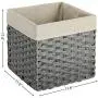 SONGMICS Handwoven Storage Baskets, Foldable Cube Storage Bins with Handles, Set of 6 Rattan-Style Storage Cubes for Shelf, for Bedroom Closet Laundry Room, 11.6 x 11.6 x 11.6 Inches, Gray URRB306WG SONGMICS Handwoven Storage Baskets, Foldable Cube Storage Bins with Handles, Set of 6 Rattan-Style Storage Cubes for Shelf, for Bedroom Closet Laundry Room, 11.6 x 11.6 x 11.6 Inches, Gray URRB306WG