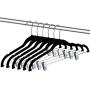 ZOYER Velvet Clothes Hangers with Clips (12 Pack) Velvet Skirt Hangers - Non-Slip Pant Hangers (Black)