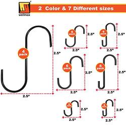 Wellmax 101pc S Hooks for Hanging, Heavy Duty S Shaped Hooks, Combination Assortment Metal S Hook Set for Hanging Plants, Closet, Kitchen, Pot Rack, and pots and Pans