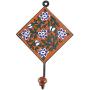 Indianshelf Handmade 1 Artistic Vintage Brown Ceramic Floral Wall Hooks Holders/Wall Rail Hooks