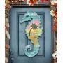 G.DeBrekht Coastal Scenic Seahorse Rustic Wooden Door hanger / wall decor#8198517H