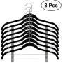 8pcs Velvet Clothes Hangers Premium Non-Slip Clothes Hangers, with Clips for Dress Jackets Coats Clothes Pants