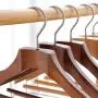 HNIWDJ Set of 2, Clothes Hangers Wide Shoulders No Traces Beech Coat Hangers Indoor Airer Wooden Solid Wood Clothes Hangers (Color : A, Size : 2 Pack)