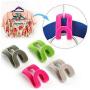 20pcs Random Color Mini Flocking Clothes Hanger Home Easy Hook Closet Organizer Hanging Hook
