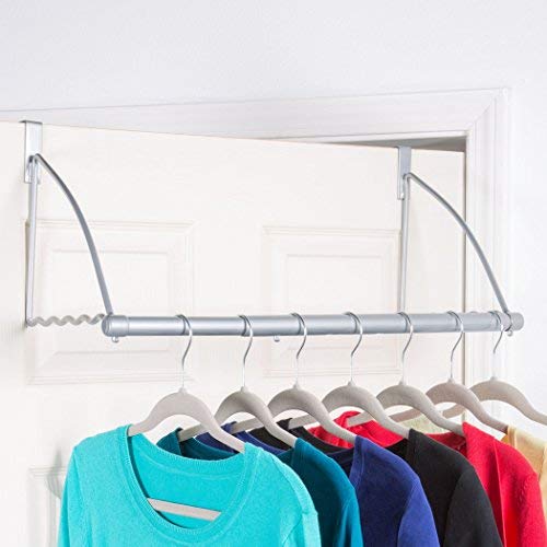 Over the Door Closet Valet- Over the Door Clothes Organizer Rack and Door Hanger for Clothing or Towel, Home and Dorm Room Storage and Organization (Renewed)