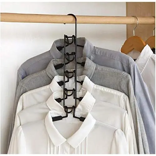 2pcs 5 in 1 Multi-Layer Clothes Hangers Space-Saving Multiple Non-Slip Hanger for Wardrobe 2pcs 5 in 1 Multi-Layer Clothes Hangers Space-Saving Multiple Non-Slip Hanger for Wardrobe