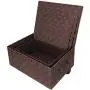 Sorbus Storage Boxes Woven Basket Bin Container Tote Cube Organizer Set Stackable Storage Basket Woven Strap Shelf Organizer Built-in Carry Handles (Woven Lid Baskets - Chocolate)