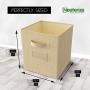 Neaterize Storage Cubes - Set of 6 Storage Bins | 2 Handles & 10 Label Window Cards | Cube Storage Bins | Foldable Closet Organizers and Storage | Fabric Storage Boxes for Home, Office (Beige)