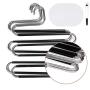 FindUWill Pants Hangers and Baby Clothes Dividers, S-Shaped 5 Layers 5 Levels Non Slip Pants Stainless Steel Hangers(4 Pack) and Baby Clothing Dividers(4 Pack) with a Marker Pen