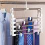HJYPYJ Magic Hanger,Rotatable Multifunction Magical Hangers,Card Buckle Design Non-Slip Trouser Hangers,Space-Saving Organizer Hangers, Strong Bearing Capacity/White / 37.9x37cm