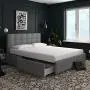 DHP Rose Upholstered Bed with Storage, Gray Linen, Queen DHP Rose Upholstered Bed with Storage, Gray Linen, Queen