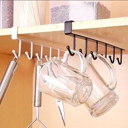 FIN86 Functional Kitchen Storage Tools, Kitchen Storage Rack Cupboard Hanging Hook Hanger Chest Storage Organizer Holder (Black)