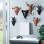 Zhi Jin 1Pc Novelty White Animals Head Hook Wall Adhesive Door Hanger Decor for Clothes Hat Mr.Deer