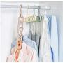 10pcs Random Color Multi-Functional 9 Holes Clothes Hanger Skirt Shirt Coat Drying Hang Rack Wardrobe Storage Organizer Space-Saving Cabide