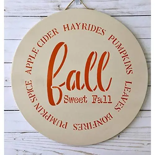 Fall Door Hanger - Round Harvest Wood Door Decor - Wall SIgn