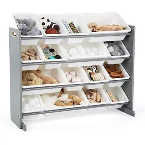 Tot Tutors Springfield Collection Supersized Wood Toy Storage Organizer, Extra Large, Grey/White Tot Tutors Springfield Collection Supersized Wood Toy Storage Organizer, Extra Large, Grey/White