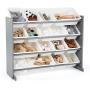 Tot Tutors Springfield Collection Supersized Wood Toy Storage Organizer, Extra Large, Grey/White