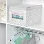 mDesign Soft Stackable Fabric Closet Storage Organizer Holder Boxes - Clear Window, Attached Hinged Lid, for Child/Kids Room, Nursery, Playroom - Polka Dot Print - Large - Gray with White Dots mDesign Soft Stackable Fabric Closet Storage Organizer Holder Boxes - Clear Window, Attached Hinged Lid, for Child/Kids Room, Nursery, Playroom - Polka Dot Print - Large - Gray with White Dots