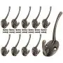 Misszone 10 PCS Dual Coat Hook Single Bronze Wall Mounted Robe Hat Clothes Towel Hanger for Bathroom Kitchen Bedroom (Bronze) Misszone 10 PCS Dual Coat Hook Single Bronze Wall Mounted Robe Hat Clothes Towel Hanger for Bathroom Kitchen Bedroom (Bronze)