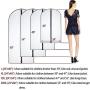 Moth Proof Garment Bags 24 x 40 ( Pack of 6 ) Black Side Breathable Clear Full Zipper Bags for Clothes Storage
