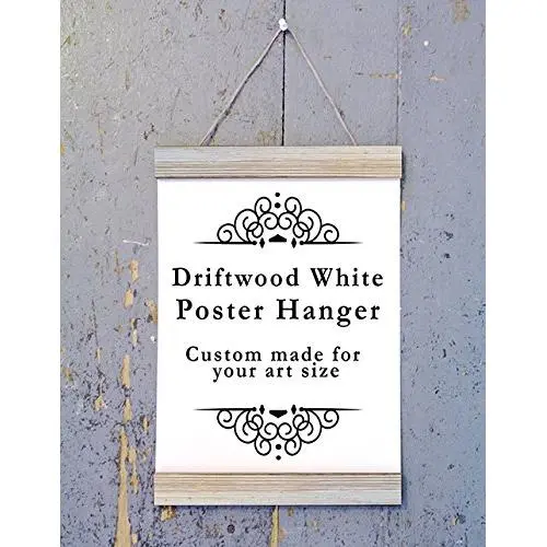 Driftwood White Magnet Wood Poster Hanger, Custom size Art Hanger, poster frame, picture hanger, Natural Wood, Handmade Frame Driftwood White Magnet Wood Poster Hanger, Custom size Art Hanger, poster frame, picture hanger, Natural Wood, Handmade Frame