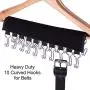 LEKUSHA Belt Tie Organizer Hanger, 20 Hook Belt Tie Rack, Space Saver Storage Holder for Closet - Change Your Clothes Hanger to Belt Tie Organizer Hanger
