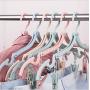 YOUOWO 4 PCS Portable Folding Clothes Hangers with 8 Hanger Clips for Scarves Suits Trousers Pants Shirts Socks Underwear for Travel Home (Blue Green Pink Beige)