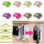 10x Home Mini Flocking Clothes Hanger Conector Hook Closet Organizer Save Space,Gray