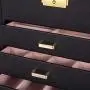 Aihomlk Synthetic Leather Huge Jewelry Boxes Mirrored Watch Organizer Necklace Ring Earring Storage Lockable Gift Case Black Aihomlk Synthetic Leather Huge Jewelry Boxes Mirrored Watch Organizer Necklace Ring Earring Storage Lockable Gift Case Black