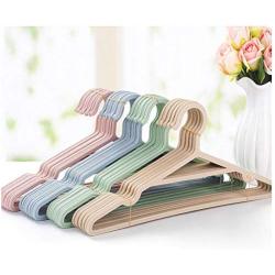 10pcs Random Color Portable Clothes Hangers Non-Slip Hook for Suit Coat Closet Garment Outdoor Drying Rack Plastic Clothing Hanger