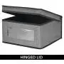 mDesign Soft Stackable Fabric Closet Storage Organizer Holder Bin with Clear Window, Attached Lid - for Home Office, Den, Hallway, Entryway - Textured Print - Medium, 4 Pack - Gray/Black mDesign Soft Stackable Fabric Closet Storage Organizer Holder Bin with Clear Window, Attached Lid - for Home Office, Den, Hallway, Entryway - Textured Print - Medium, 4 Pack - Gray/Black