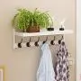 LRZS Creative Simple Wall Hanging Clothes Hanger Bedroom Clothes Hanger Wall Hanging Clothes Hanger Living Room Shelf Wall Hanging Wood Separator (Color : White)