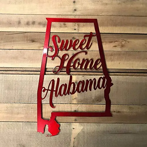 22" Custom Sweet Home Alabama State Shaped Door Hanger 22" Custom Sweet Home Alabama State Shaped Door Hanger
