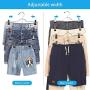 DANALLAN 5 Pack of 4-Tier Skirt/Pants Hangers - Space Saving Adjustable Non-Slip Clips Clothes, Trousers, Slacks, Jeans