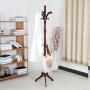 SMART CHOICE AMERICA Redwood Coat Rack Stand Hat Hanger Clothes Holder Umbrella Hook w/Tripod Base for Business Customers and B2B