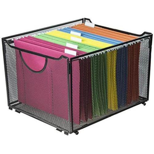 Modern Black Metal Mesh File Box/Foldable Storage Crate/Home Office Folder Holder Organizer Rack Modern Black Metal Mesh File Box/Foldable Storage Crate/Home Office Folder Holder Organizer Rack
