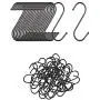 LOYMR 30 Pack 2.7 inches S Shape Hooks Heavy-Duty Metal Hanging Hooks Apply Kitchenware Bathroom Towels Utensils Plants Storage Room Gardening Multiple uses Tools(Black)