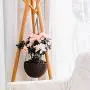 Hanging Flower Pot Balcony Brown Plastic Rattan Design Hanging Bowl Hanging Hanging Pile Bag 2 Planting Basketball-Shaped Hanging Basket Modern Decorative Hanger Hanging Flower Pot Balcony Brown Plastic Rattan Design Hanging Bowl Hanging Hanging Pile Bag 2 Planting Basketball-Shaped Hanging Basket Modern Decorative Hanger