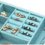 KLOUD City Two-Layer lint Jewelry Boxes Organizer Display Storage case with Lock (Blue)