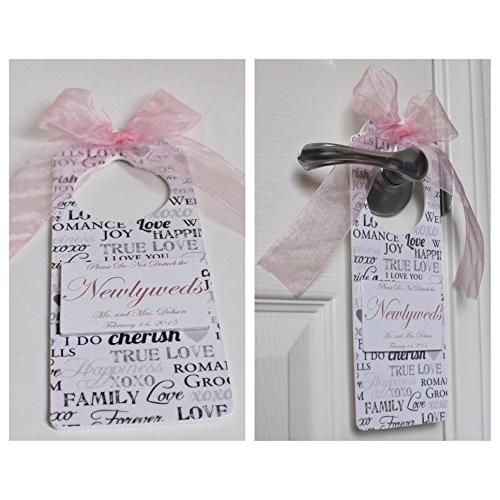 Custom Handmade Wedding Room Door Hanger for Newlyweds/Honeymooners/Just Married