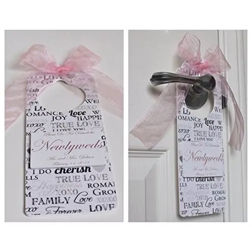 Custom Handmade Wedding Room Door Hanger for Newlyweds/Honeymooners/Just Married Custom Handmade Wedding Room Door Hanger for Newlyweds/Honeymooners/Just Married
