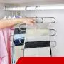Natufashion S-Type Stainless Steel Clothes Pants Hangers Closet Storage Organizer for Jeans Scarf Towel Hanging （4 Pack ）