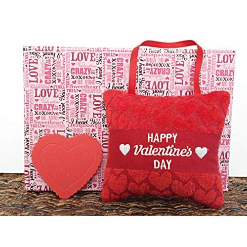 Happy Valentines Day Door Hanger Pillow Hearts Red White Repurposed Decorative Happy Valentines Day Door Hanger Pillow Hearts Red White Repurposed Decorative