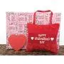 Happy Valentines Day Door Hanger Pillow Hearts Red White Repurposed Decorative