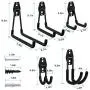 Garage Hooks,Dstper Steel Garage Storage Hooks Utility Double Hooks,Heavy Duty for Organizing Power Tools, Ladders, Bulk Items, Bikes, Ropes etc (10 Pack, Bright Black)