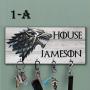 Personalized gray Key Hanger for wall Game of thrones key holder Custom key rack Wolf stark key holder Key organizer Anniversary Gift Fan the game of thrones Wedding surprise House stark key holder