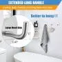 Bathroom Towel Hook 8 Pack Heavy Duty Self Adhesive Hooks Without Nails Metal Sticky Hooks for Hanging Coat Clothes Shower,Stick on Wall Door Closet Kitchen Hooks -Stainless Steel-Brushed