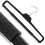 HANGERWORLD 20 Black 15.7inch Plastic Anti Slip Foam Coat Clothes Garment Pants Bar Hanger Metal Hook